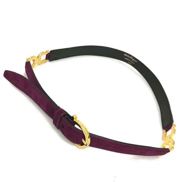 EUC Salvatore Ferragamo Gancini Suede Leather 72cm (28 inches) Belt - Picture 7 of 14